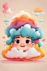 Wall Mural - angel on the cloud