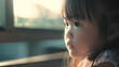 © Generative AI - From childhood to adulthood Little girl watching adult ahead on the road : Generative AI