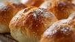 Fresh ciabatta buns in close-up, highlighting the rustic appearance and perfect texture for burgers, isolated background with clear focus