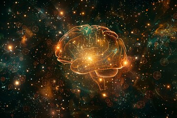 Wall Mural - Cosmic Neural Network: A Visual Metaphor for AI and the Universe
