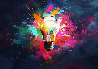 Wall Mural - Vibrant Idea: The Lightbulb of Creativity