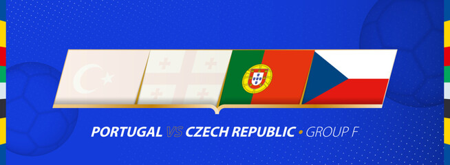 Wall Mural - Portugal - Czech Republic football match illustration