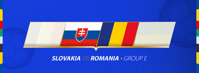 Wall Mural - Slovakia - Romania football match illustration