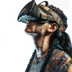 Groundbreaking virtual museums offer tours of mystifying, ancient civilizations using pioneering VR technology, isolated on white