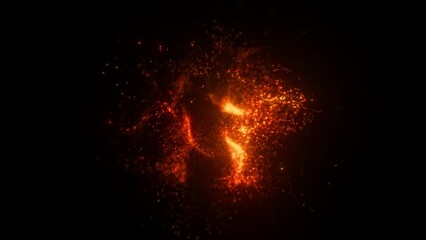Wall Mural - Blinking particles turbulent vortex motion. Swirl sparkles explosion background
