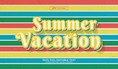 Wall Mural - summer vacation text effect, colorful style text effect