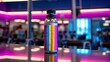 In a bustling gym, a shaker bottle filled with a potent energy-boosting mixture sits on a stainless steel counter Generative AI