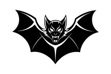 Canvas Print - bat logo silhouette vector illustration