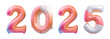 © Tatiana Sidorova - 3d number 2025 in the form of  pink and white birthday balloons, isolated