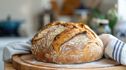 Wall Mural - Homemade sourdough whole wheat unleavened bread crafted by hand