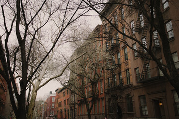 Buildings west village winter nyc