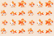 Adorable Seamless Pattern of Cute Cartoon Goldfish on Soft Beige Background Perfect for Children's Designs