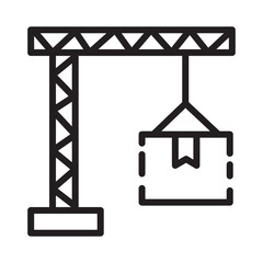 Poster - Crane Hook Tools Line Icon