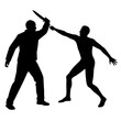 © Dream Is Power - a killer man holding a knife in hand attacking a victim man silhouette