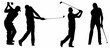 © pedot - Set of sportsman golfers playing golf in various poses