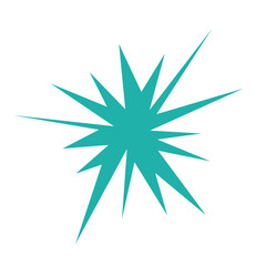 An abstract blank comic book style star burst shape design element.