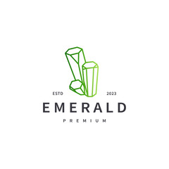 Wall Mural - emerald gem logo design with line art style 5