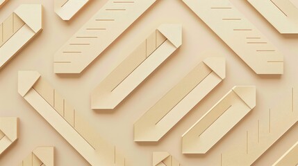 Sticker - Repeating geometric background with beige paper textured arrows