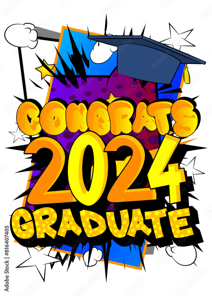 Cartoon Graduation, comic book education retro vector comics pop art ...