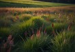 a meadow where each blade of grass is a different color, generative AI