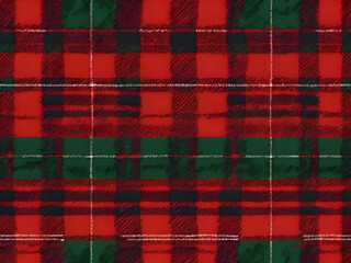 Wall Mural - red and green fabric pattern, texture, plaid, tartan, fabric, seamless, design, textile,Ai generated 