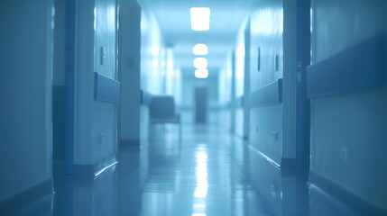 Poster - Hospital hallway reception clinic Unfocused background : Generative AI