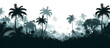 © SHOHID Graphics - Watercolor landscape, Picture of a pine forest, a blue silhouette of trees and bushes a simple vector art silhouette of a rainforest texture and transparent background