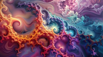 Wall Mural - fractal background with abstract colors