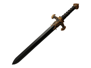 black sword isolated on transparent background