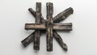 Ash carefully arranged in the form of a Christian cross on an isolated background, top view for reflective religious advertising