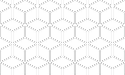 Wall Mural - abstract geometric background with 3d cube rhombus seamless pattern. vector repeating texture.