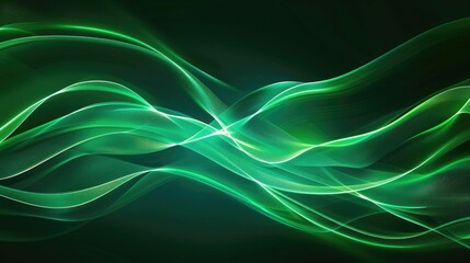 Wall Mural - abstract background with a soft beam and curved motion in green laser trends