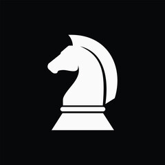 Poster - Chess Knight Horse silhouette logo design vector template