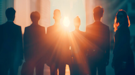 Business and technology concept Silhouettes of group of businessperson Human resources : Generative AI