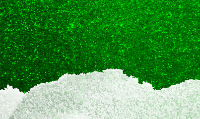 Poster - Closeup dust of metallic pigment sparkling glitter with green and white color. Green glitter sparkle background. Luxurious glittering background for celebrate, holiday, festive seasons, party. Vector.