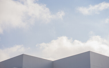 Wall Mural - architecture and landscape concept with white building with clear sky background