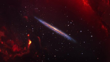Wall Mural - nebulae and space fog are red.