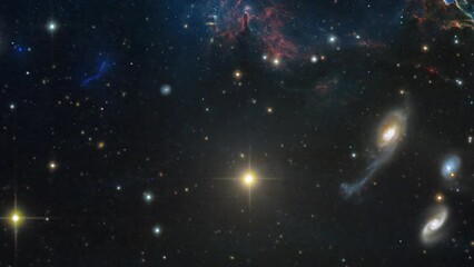 various kinds of galaxies decorate outer space.