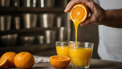 Wall Mural - fresh squeezed orange juice