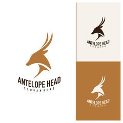 Wall Mural - Antelope head logo design vector. Antelope illustration logo concept
