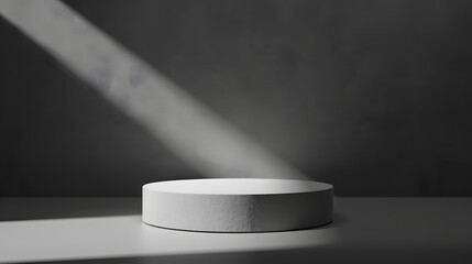 Leinwandbilder - gray background product display podium realistic Decoration creative gray stone podium with shadow platform stand to show cosmetic product Stage showcase on pedestal display background : Generative AI