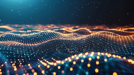 Wall Mural - abstract technology background with connecting dots and lines. network concept.