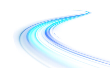 Wall Mural - png. visualization of large data traffic, dynamic high speed data flow in the form of neon line of v