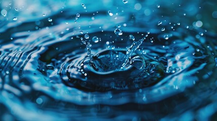 Canvas Print - Close up of a blue water drop. Perfect for water conservation campaigns