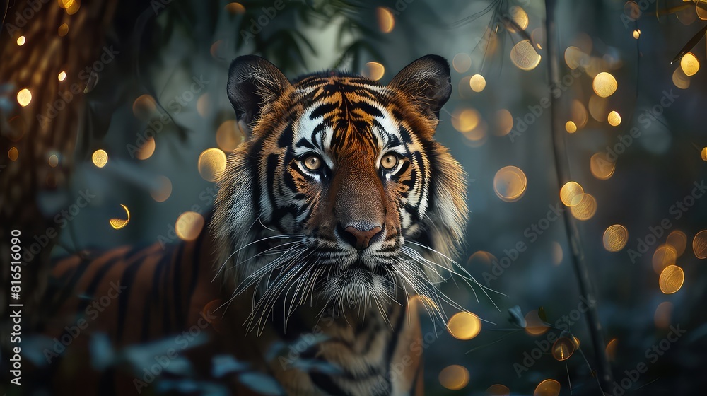 Tiger Back Drop Gorgeous close-up of a Bengal Tiger's distinctive markings, with bokeh ...