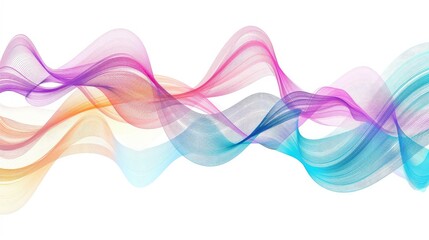 Wall Mural - colorful wave on white background