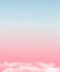 Wall Mural - pink and blue sky and clouds background