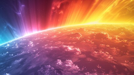 Wall Mural - sky gradients celestial events: a 3d illustration capturing the gradient of colors in the sky during
