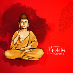 Canvas Print - Beautiful Happy Buddha Purnima Indian festival celebration background