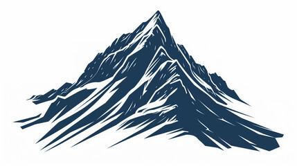 A mountain peak icon with elevation lines, symbolizing topographic features and navigation in rugged terrain, Icons for navigation